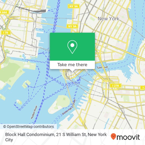 Block Hall Condominium, 21 S William St map