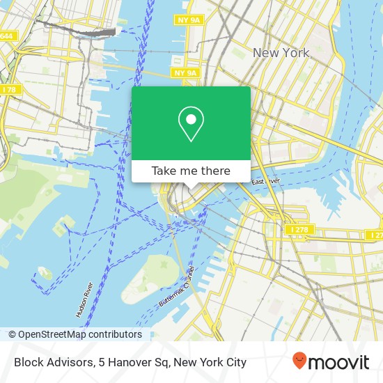 Mapa de Block Advisors, 5 Hanover Sq