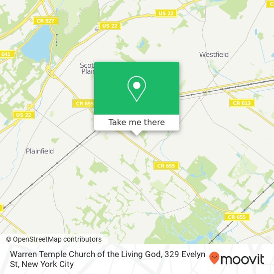 Warren Temple Church of the Living God, 329 Evelyn St map