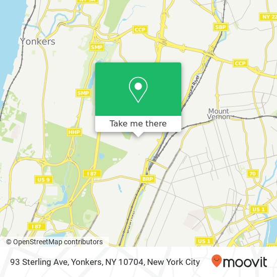 Mapa de 93 Sterling Ave, Yonkers, NY 10704