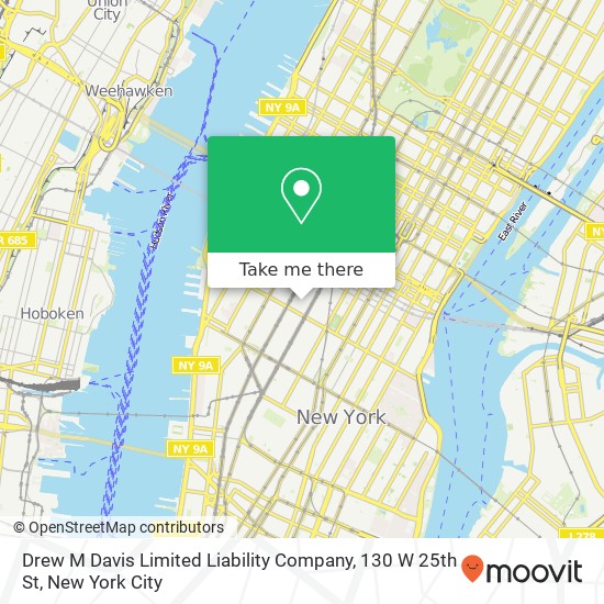 Mapa de Drew M Davis Limited Liability Company, 130 W 25th St