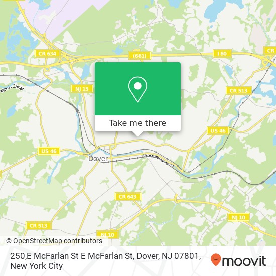 Mapa de 250,E McFarlan St E McFarlan St, Dover, NJ 07801
