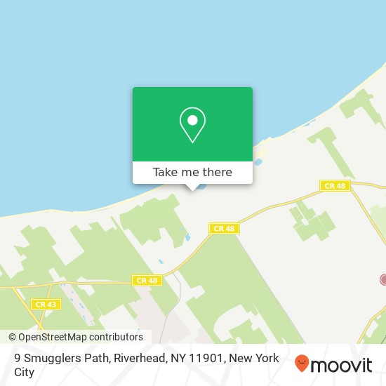 Mapa de 9 Smugglers Path, Riverhead, NY 11901
