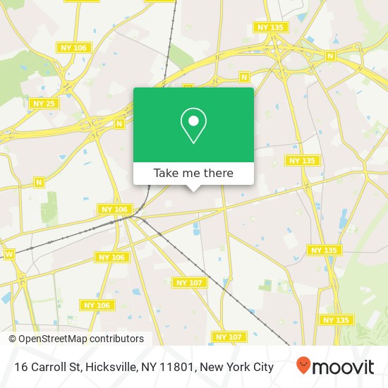 Mapa de 16 Carroll St, Hicksville, NY 11801