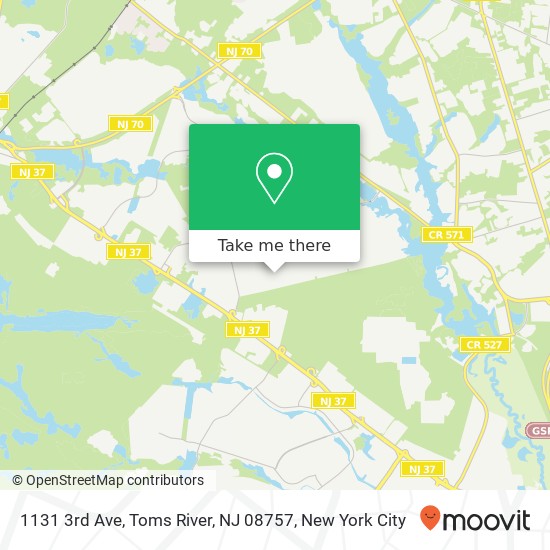 Mapa de 1131 3rd Ave, Toms River, NJ 08757