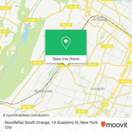 Noodlefan South Orange, 14 Academy St map