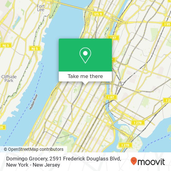 Mapa de Domingo Grocery, 2591 Frederick Douglass Blvd