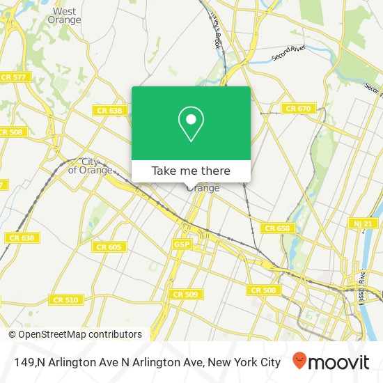 Mapa de 149,N Arlington Ave N Arlington Ave, East Orange (EAST ORANGE), NJ 07017