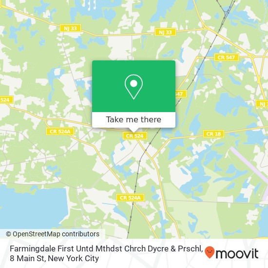 Farmingdale First Untd Mthdst Chrch Dycre & Prschl, 8 Main St map