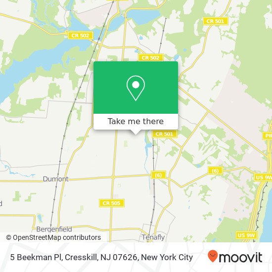 Mapa de 5 Beekman Pl, Cresskill, NJ 07626
