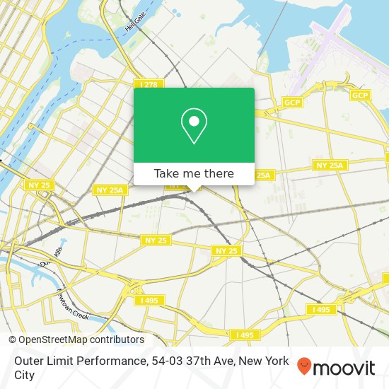 Mapa de Outer Limit Performance, 54-03 37th Ave