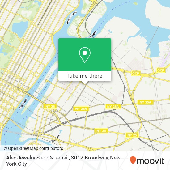 Mapa de Alex Jewelry Shop & Repair, 3012 Broadway