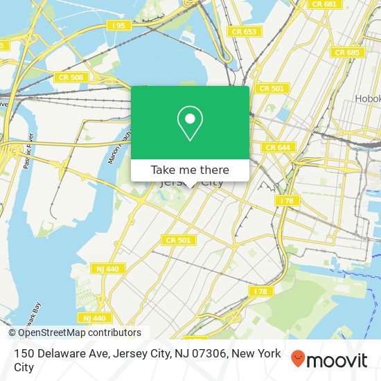 150 Delaware Ave, Jersey City, NJ 07306 map