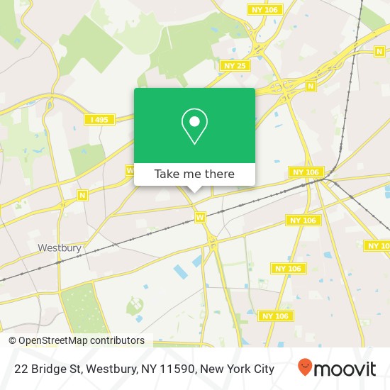 Mapa de 22 Bridge St, Westbury, NY 11590