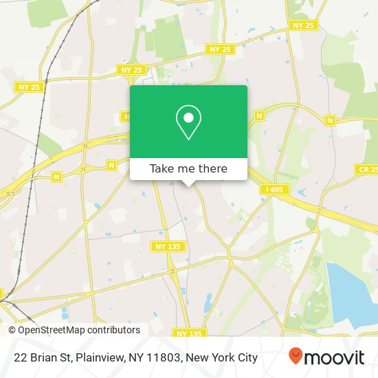 Mapa de 22 Brian St, Plainview, NY 11803