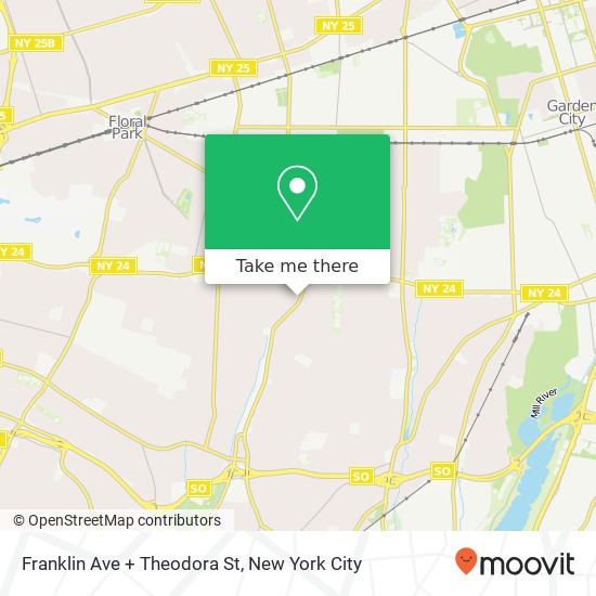 Franklin Ave + Theodora St map