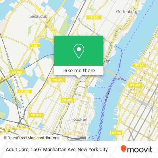 Mapa de Adult Care, 1607 Manhattan Ave