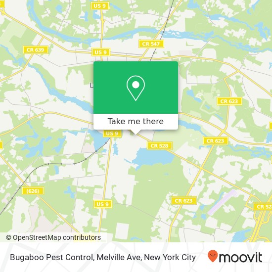 Mapa de Bugaboo Pest Control, Melville Ave