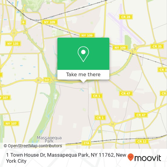 Mapa de 1 Town House Dr, Massapequa Park, NY 11762