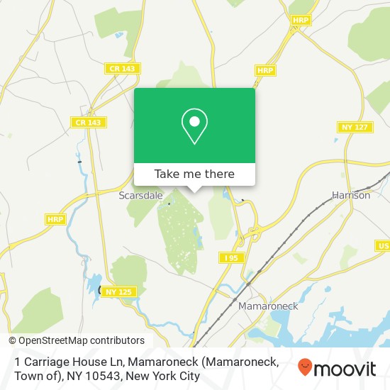 Mapa de 1 Carriage House Ln, Mamaroneck (Mamaroneck, Town of), NY 10543
