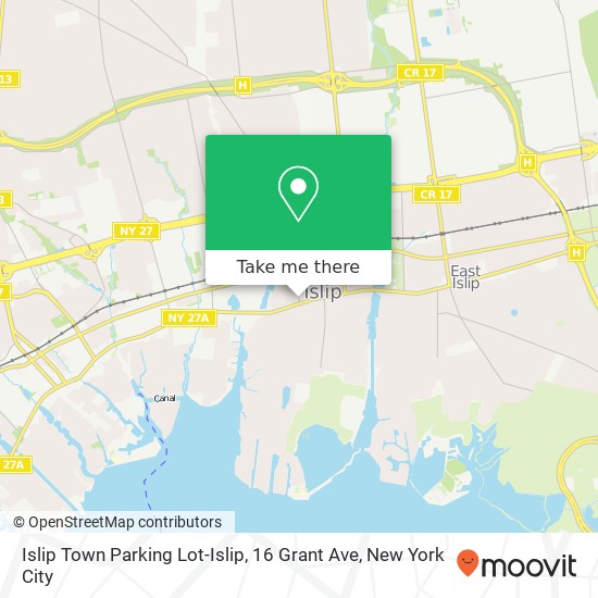 Mapa de Islip Town Parking Lot-Islip, 16 Grant Ave