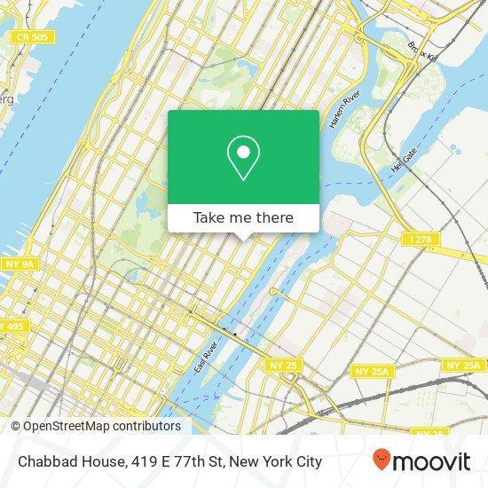 Mapa de Chabbad House, 419 E 77th St