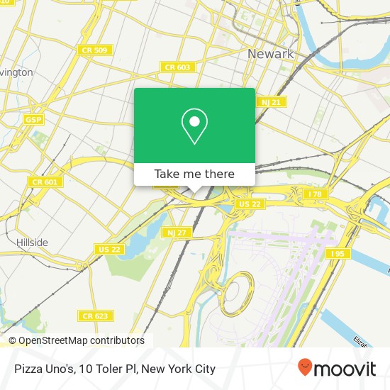 Mapa de Pizza Uno's, 10 Toler Pl