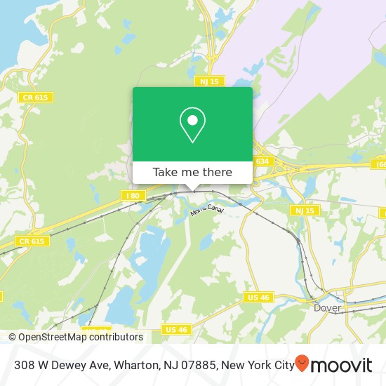 Mapa de 308 W Dewey Ave, Wharton, NJ 07885