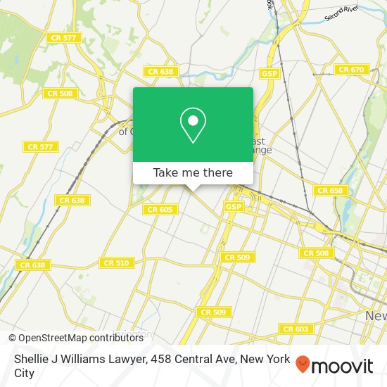 Mapa de Shellie J Williams Lawyer, 458 Central Ave