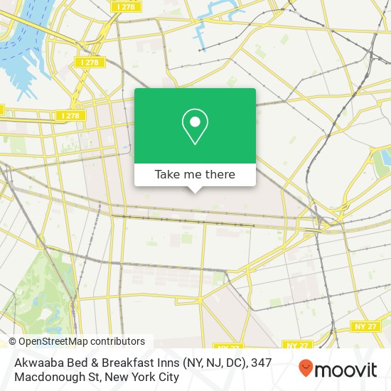 Mapa de Akwaaba Bed & Breakfast Inns (NY, NJ, DC), 347 Macdonough St