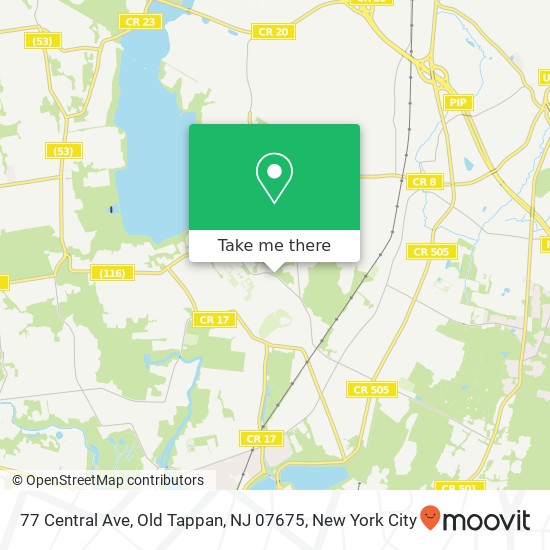 Mapa de 77 Central Ave, Old Tappan, NJ 07675