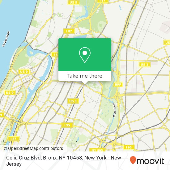 Mapa de Celia Cruz Blvd, Bronx, NY 10458