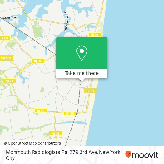 Mapa de Monmouth Radiologists Pa, 279 3rd Ave