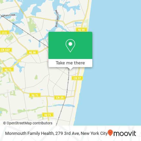 Mapa de Monmouth Family Health, 279 3rd Ave