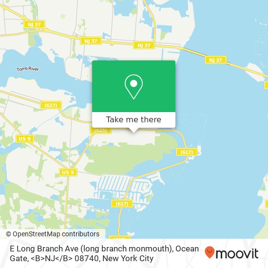 Mapa de E Long Branch Ave (long branch monmouth), Ocean Gate, <B>NJ< / B> 08740