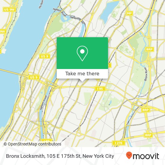 Mapa de Bronx Locksmith, 105 E 175th St