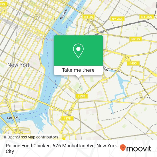 Palace Fried Chicken, 676 Manhattan Ave map