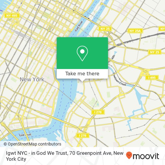 Igwt NYC - in God We Trust, 70 Greenpoint Ave map