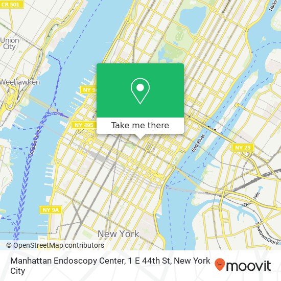 Manhattan Endoscopy Center, 1 E 44th St map