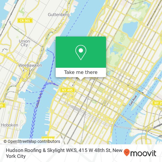 Hudson Roofing & Skylight WKS, 415 W 48th St map