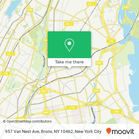 Mapa de 957 Van Nest Ave, Bronx, NY 10462