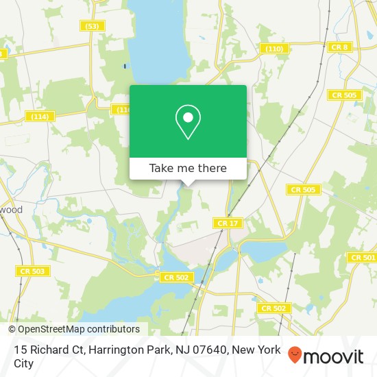 Mapa de 15 Richard Ct, Harrington Park, NJ 07640