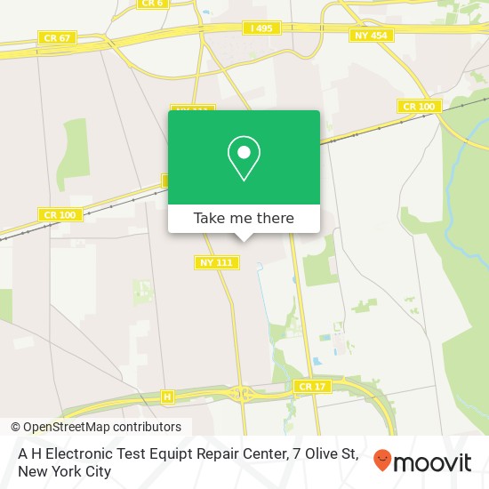 A H Electronic Test Equipt Repair Center, 7 Olive St map