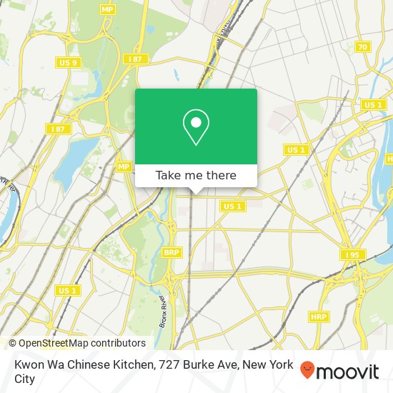 Mapa de Kwon Wa Chinese Kitchen, 727 Burke Ave