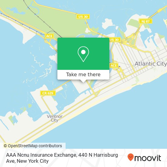 Mapa de AAA Ncnu Insurance Exchange, 440 N Harrisburg Ave