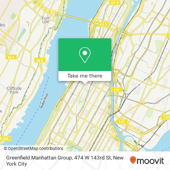 Greenfield Manhattan Group, 474 W 143rd St map