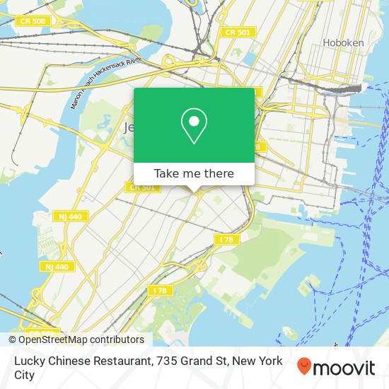Mapa de Lucky Chinese Restaurant, 735 Grand St