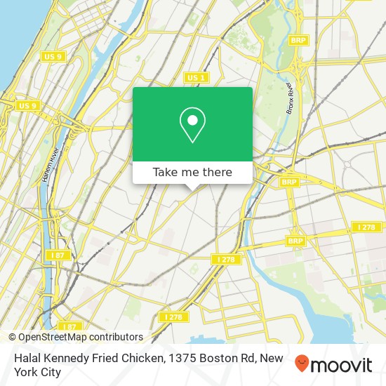 Halal Kennedy Fried Chicken, 1375 Boston Rd map