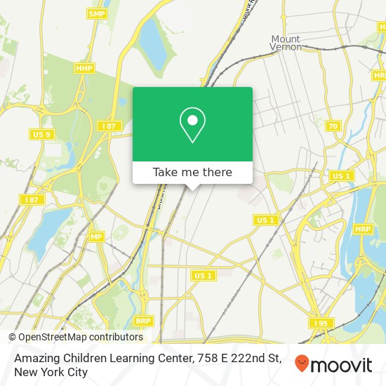 Mapa de Amazing Children Learning Center, 758 E 222nd St