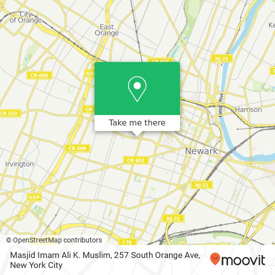 Masjid Imam Ali K. Muslim, 257 South Orange Ave map
